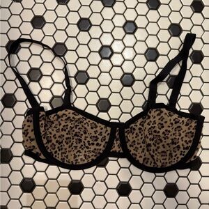 CUUP Brown and Black Leopard Print Bra with Underwire